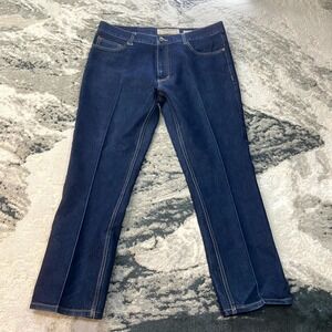 Vintage Genes Jeans Mens 38x30 Blue Denim Slim Fit Straight Leg Cotton Dark Wash